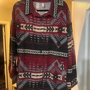 Zenana Aztec Print Shacket